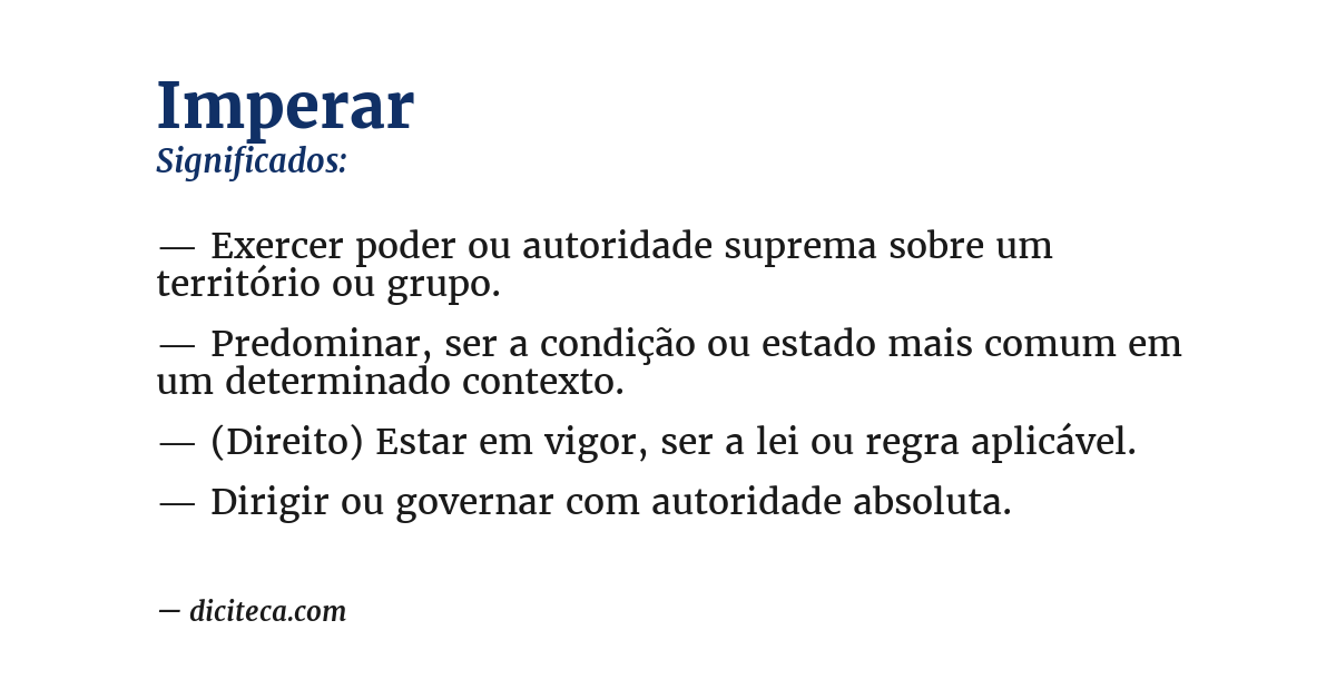 Significado de imperar