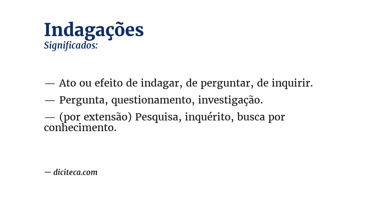 Significado de indagações