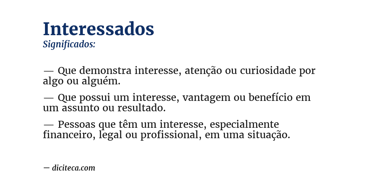 Significado de interessados