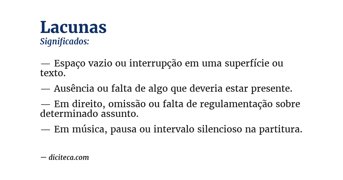 Significado de lacunas
