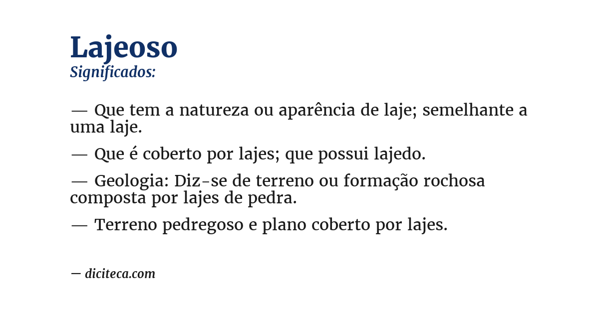 Significado de lajeoso