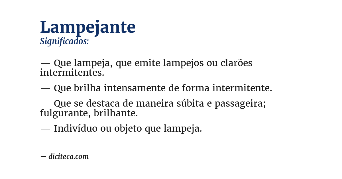 Significado de lampejante