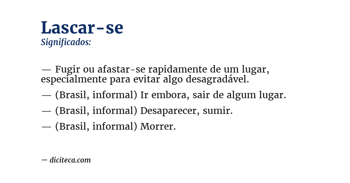 Significado de lascar-se