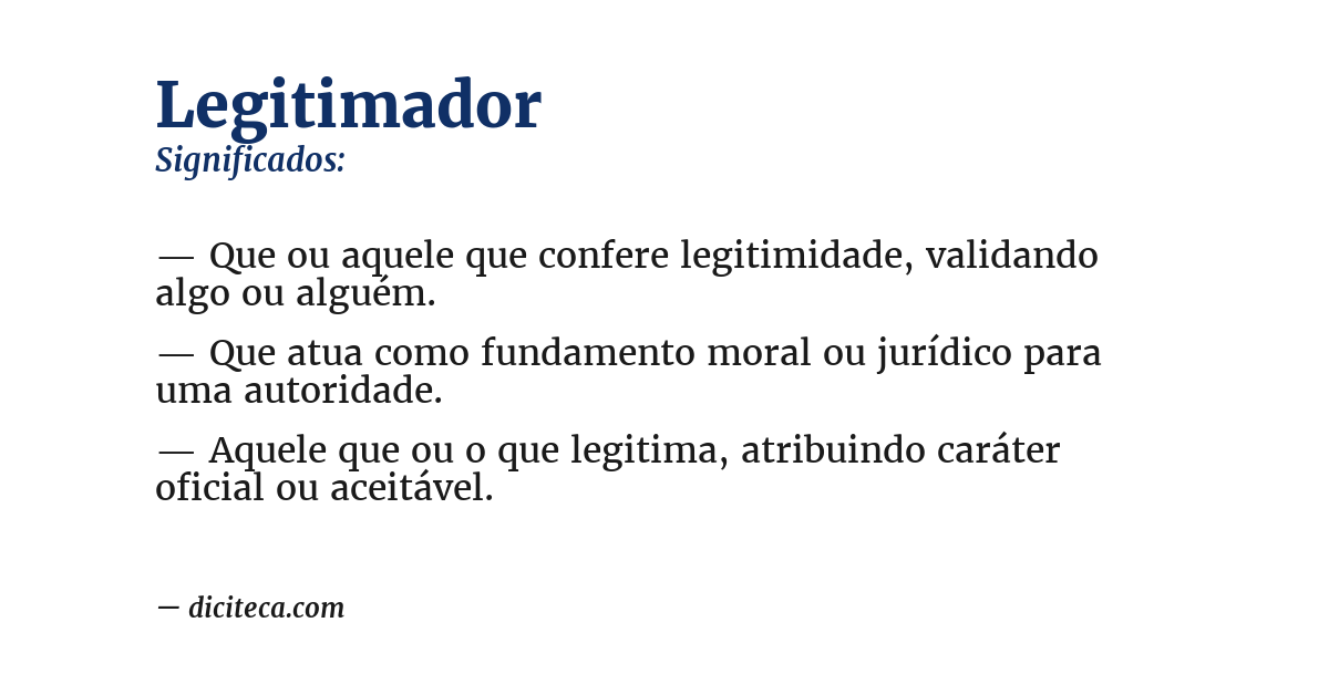 Significado de legitimador