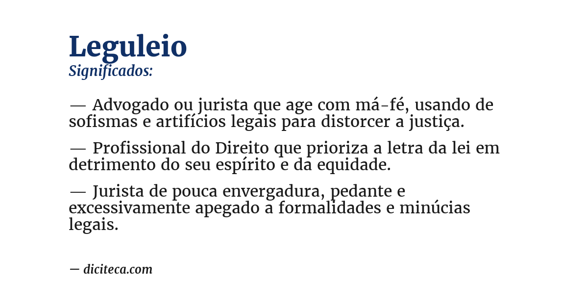 Significado de leguleio
