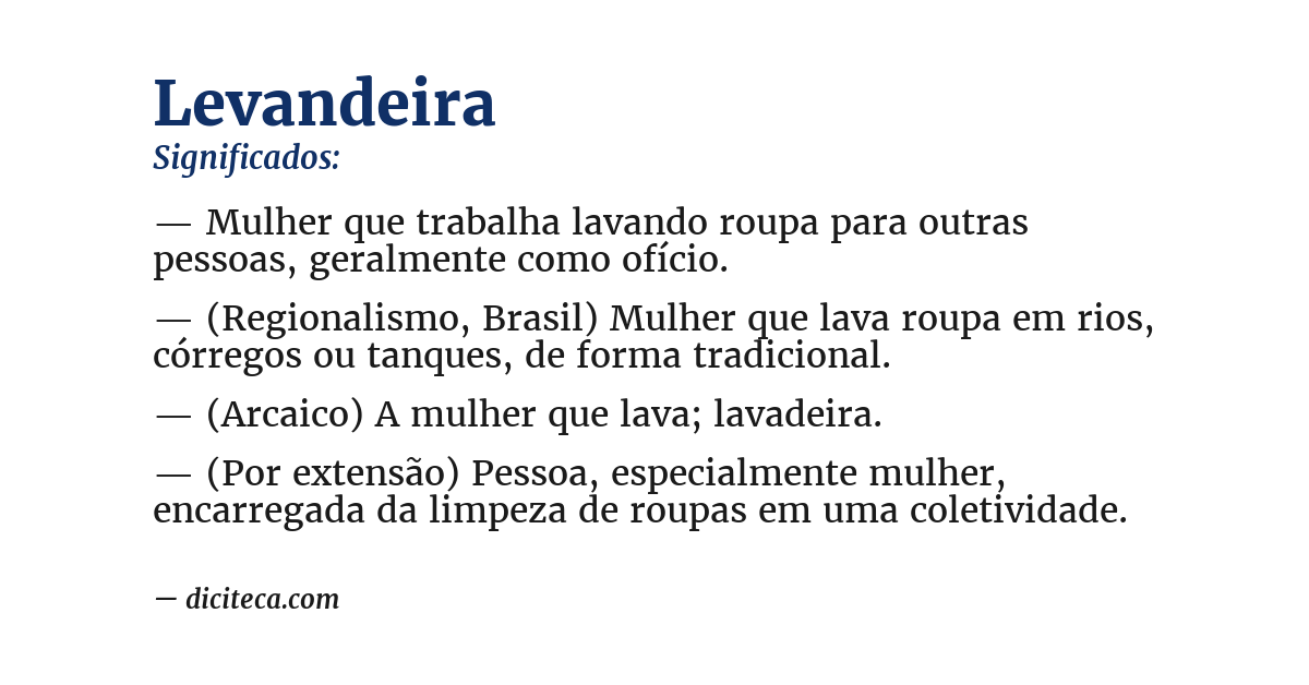 Significado de levandeira