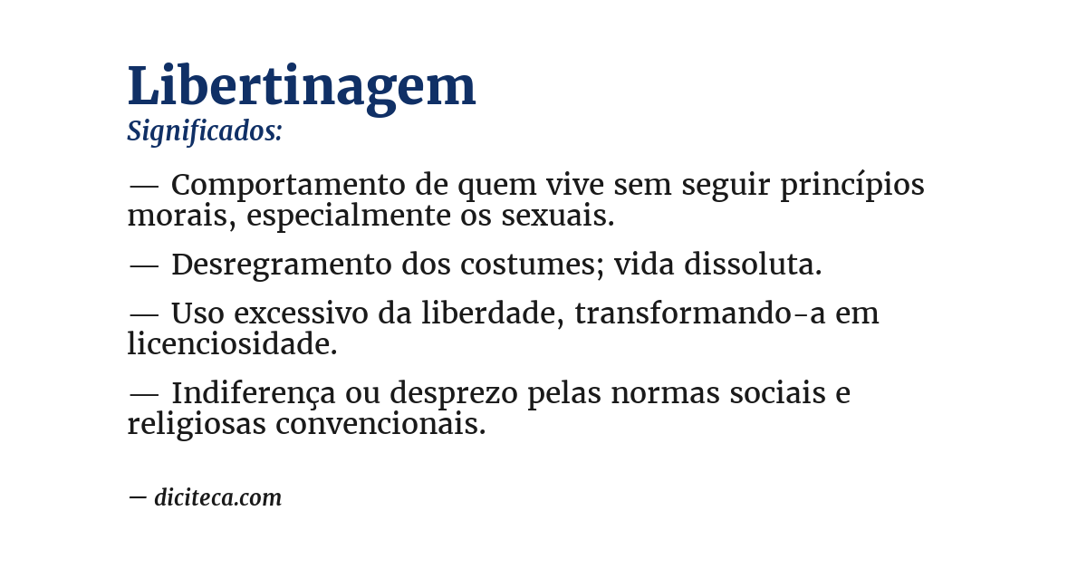 Significado de libertinagem