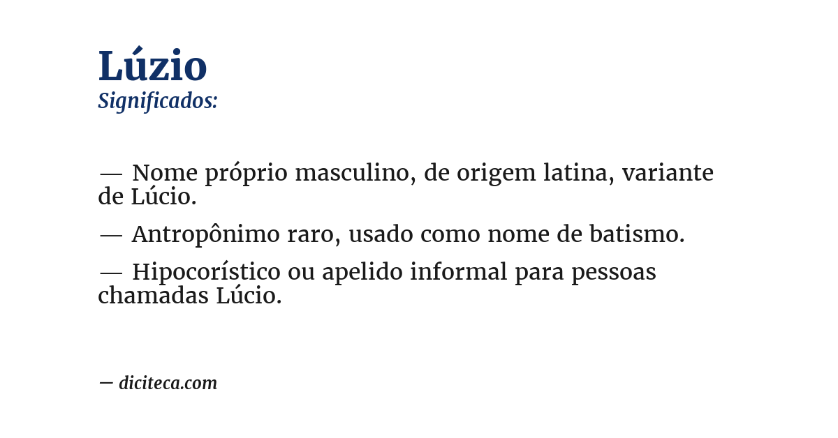 Significado de lúzio