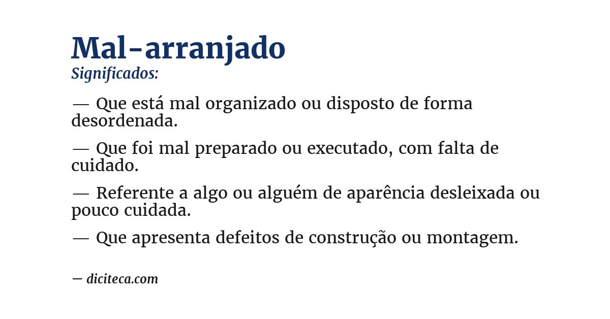 Significado de mal-arranjado