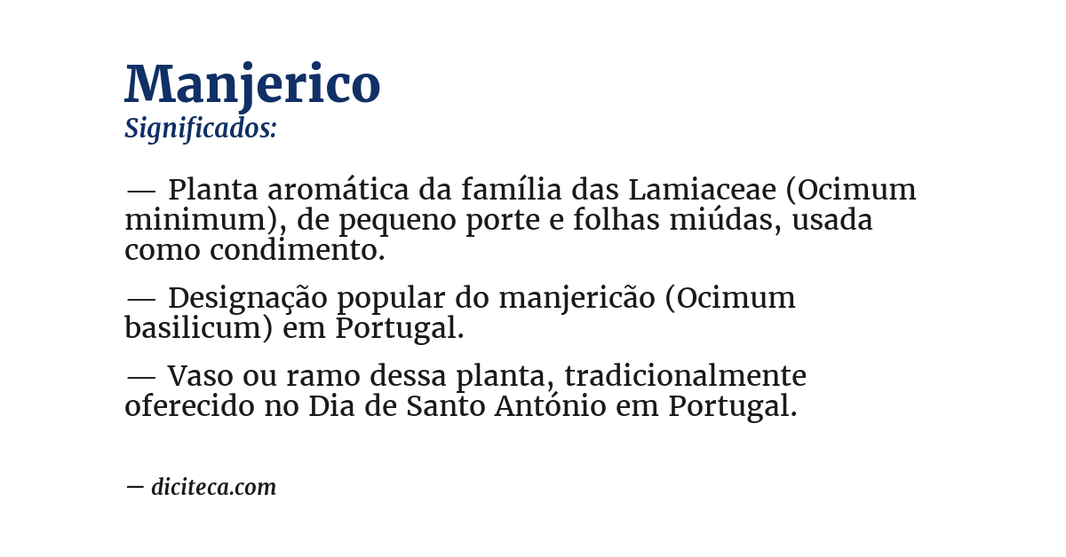 Significado de manjerico
