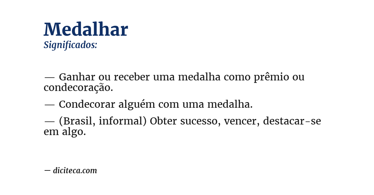 Significado de medalhar
