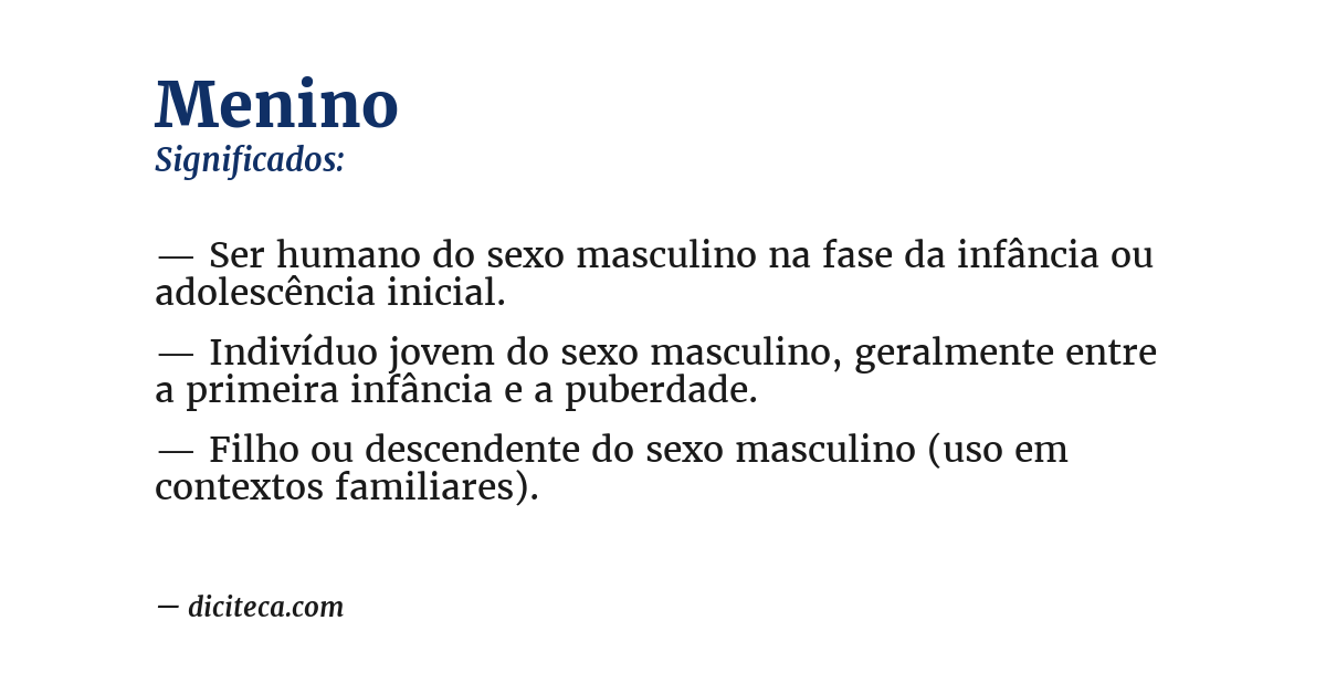 Significado de menino
