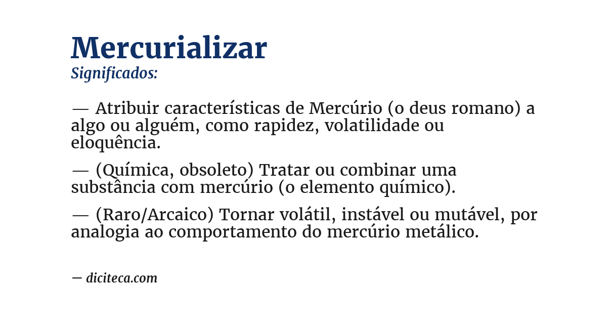 Significado de mercurializar