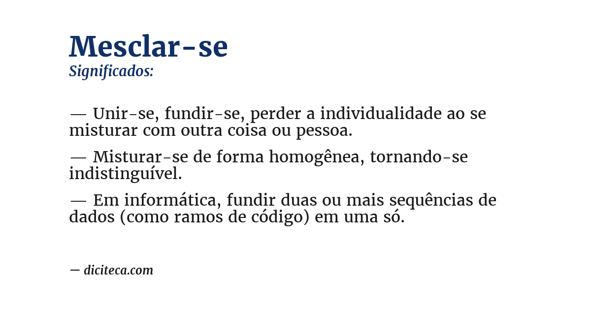 Significado de mesclar-se