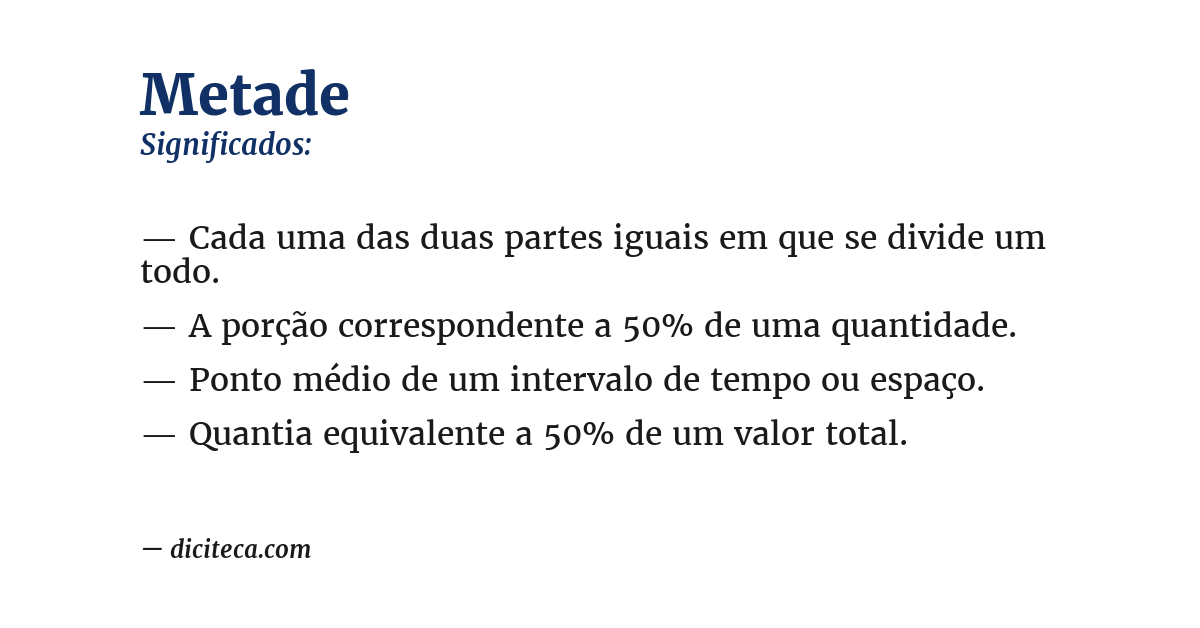 Significado de metade