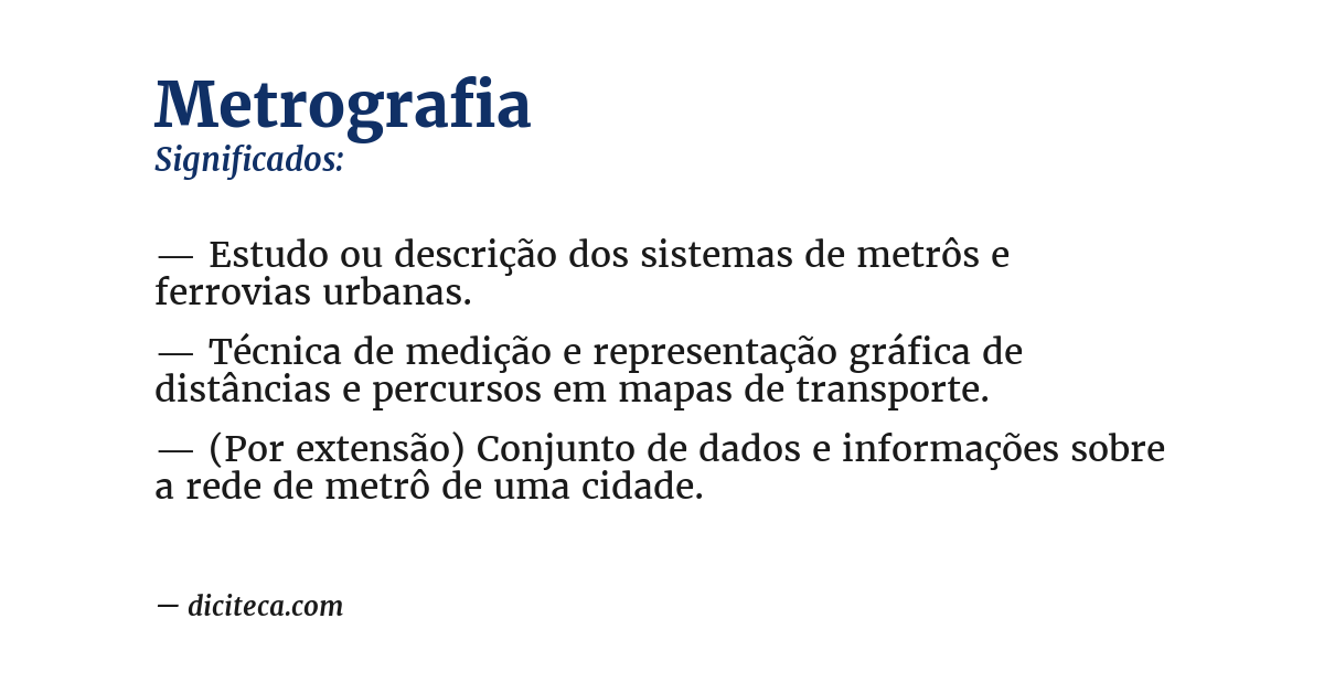 Significado de metrografia