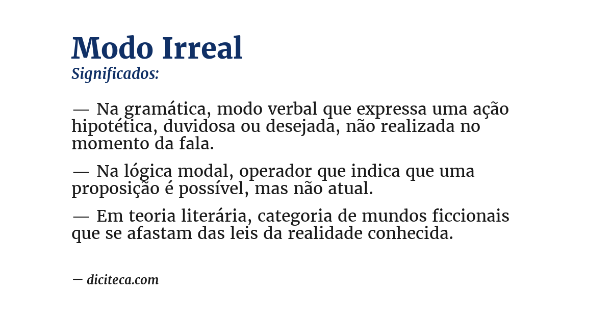 Significado de modo irreal