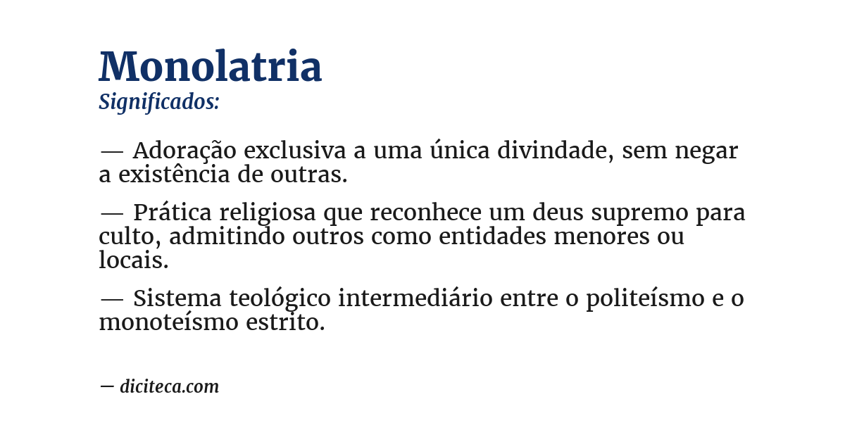 Significado de monolatria