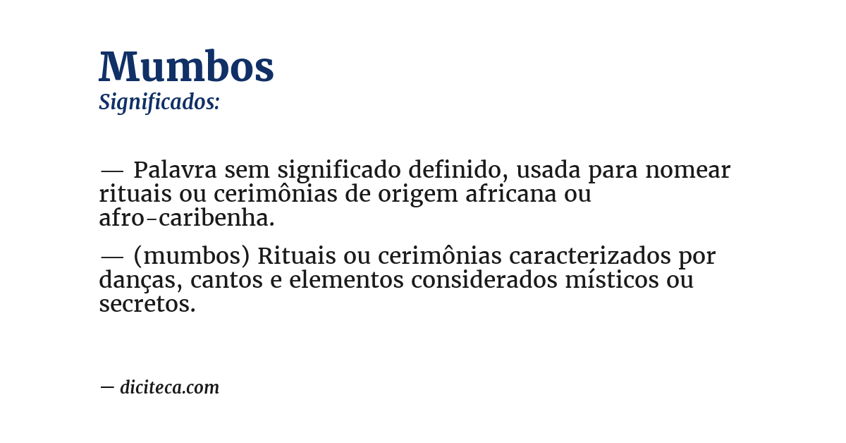 Significado de mumbos