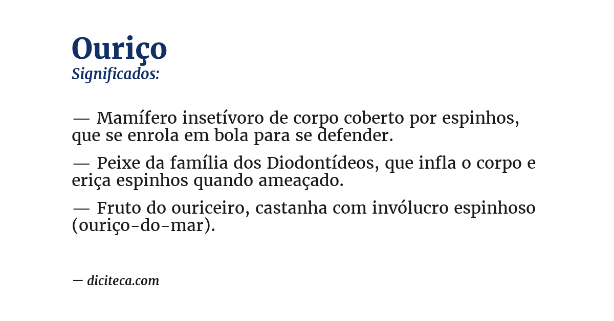 Significado de ouriço