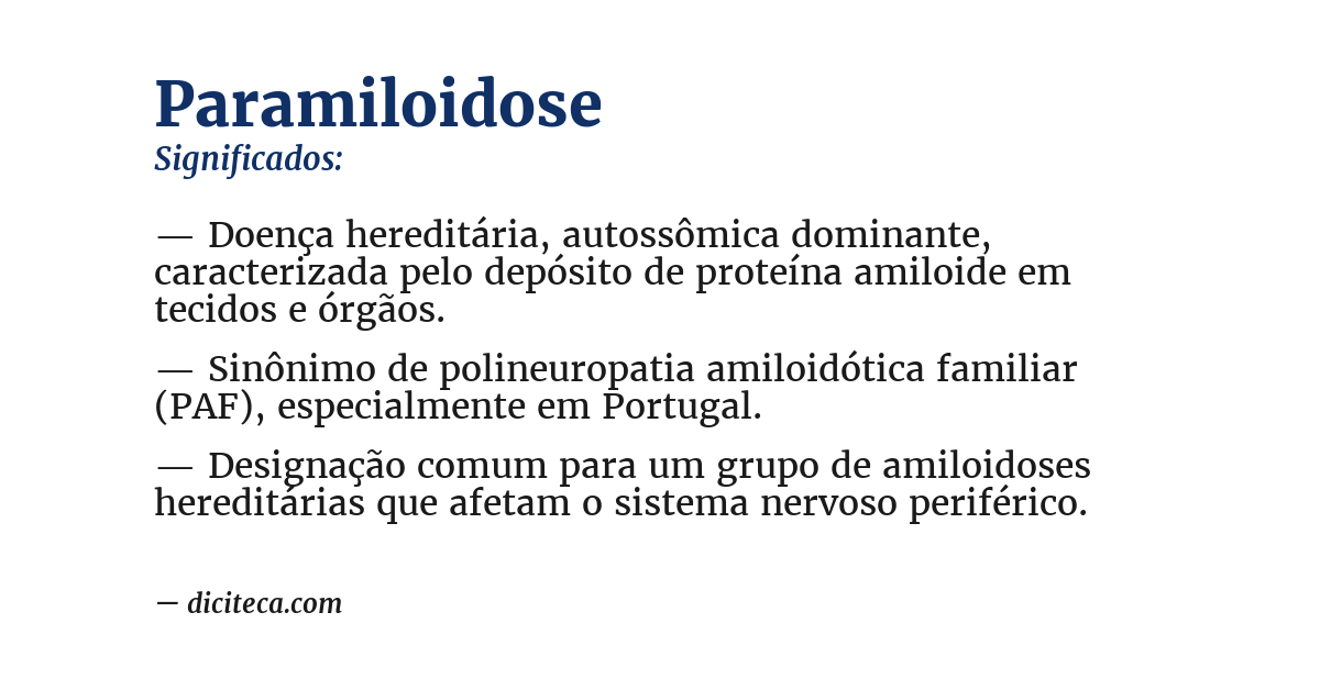 Significado de paramiloidose