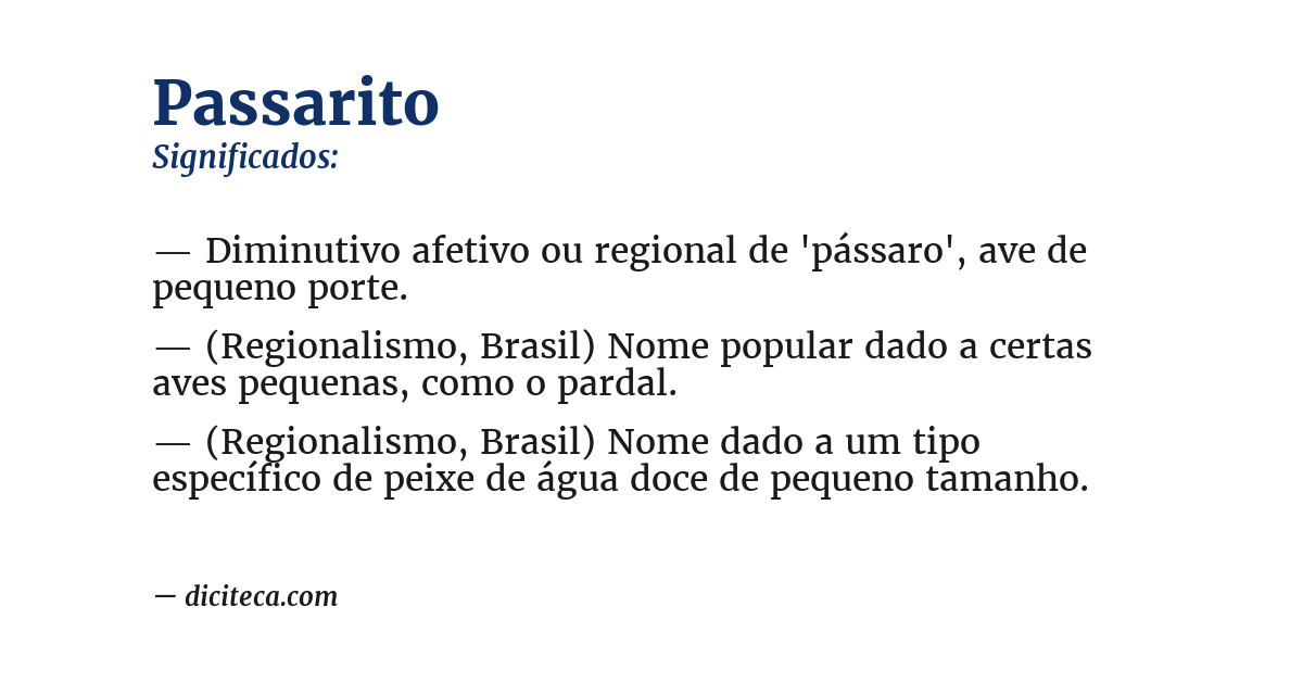 Significado de passarito