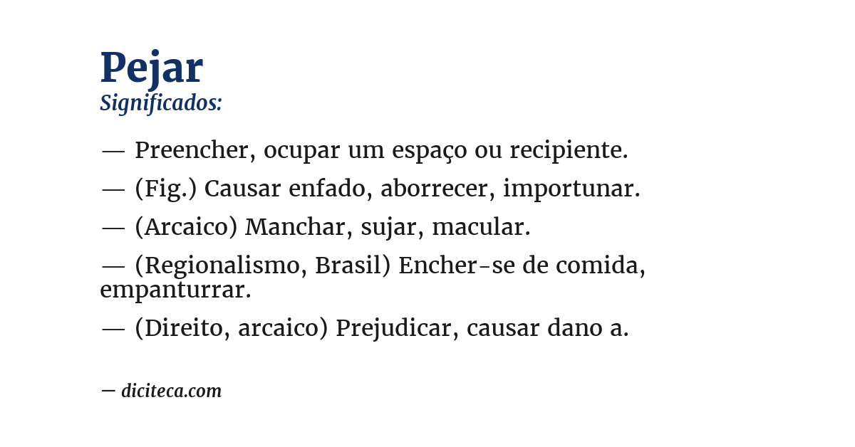 Significado de pejar