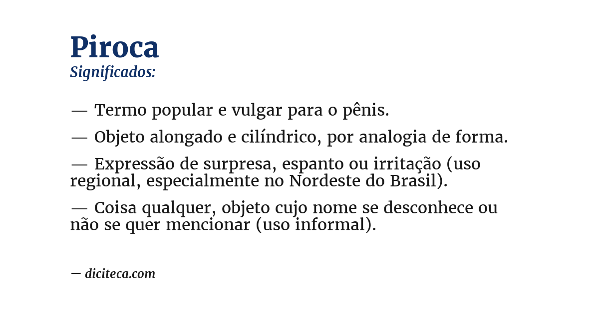 Significado de piroca