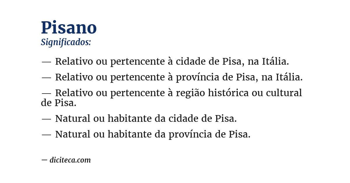 Significado de pisano