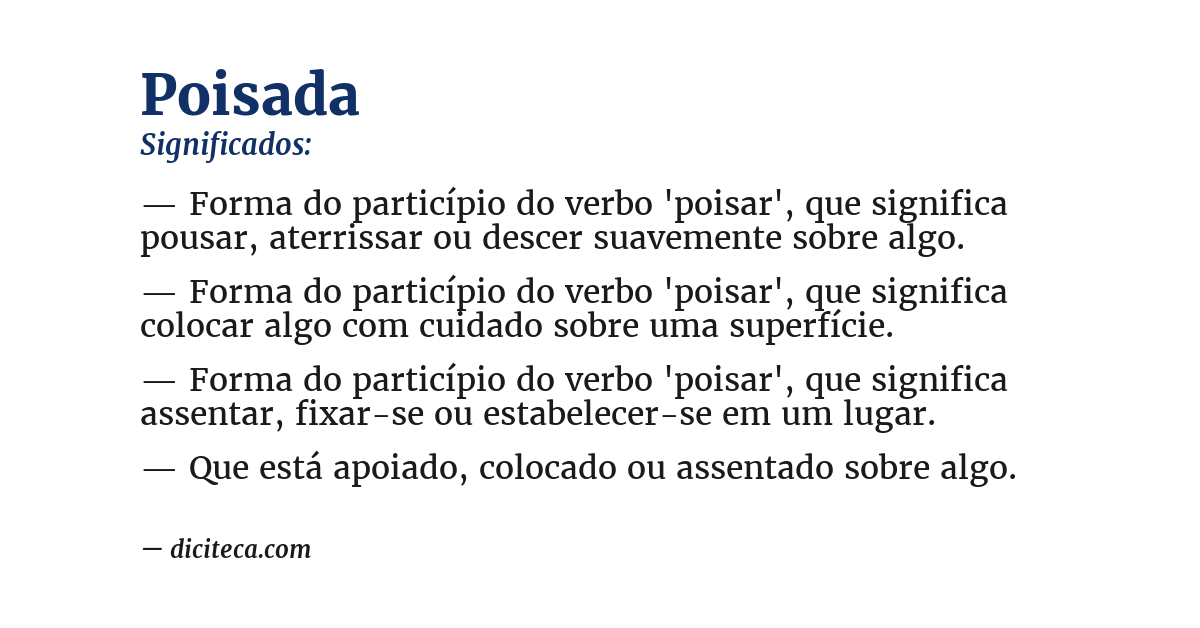 Significado de poisada