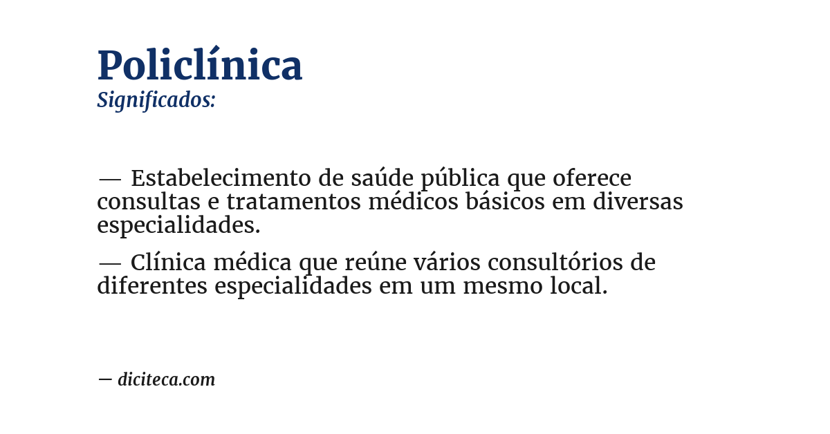 Significado de policlínica