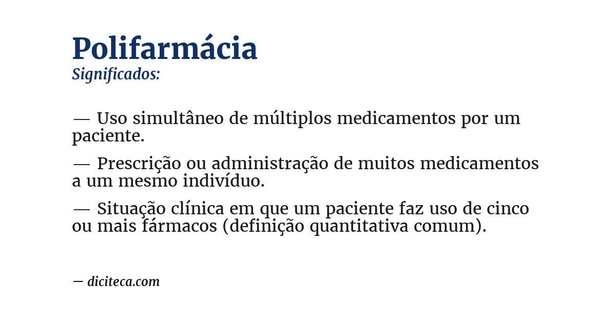 Significado de polifarmácia