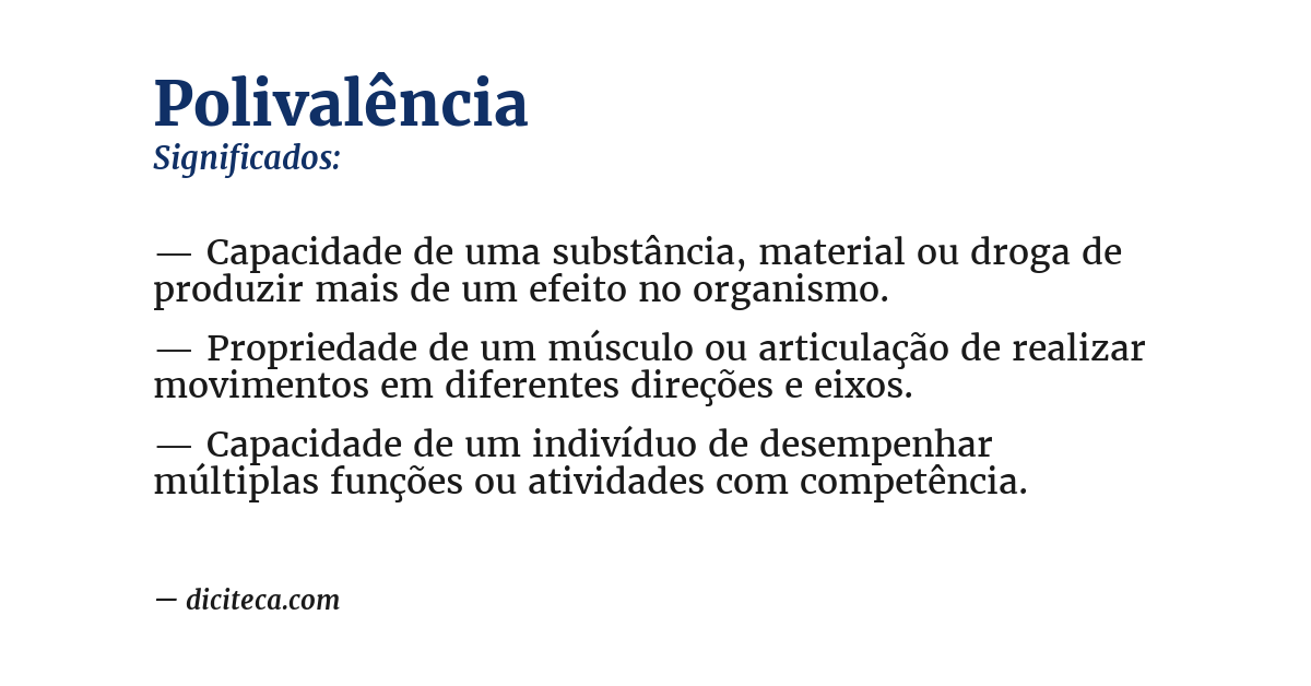 Significado de polivalência