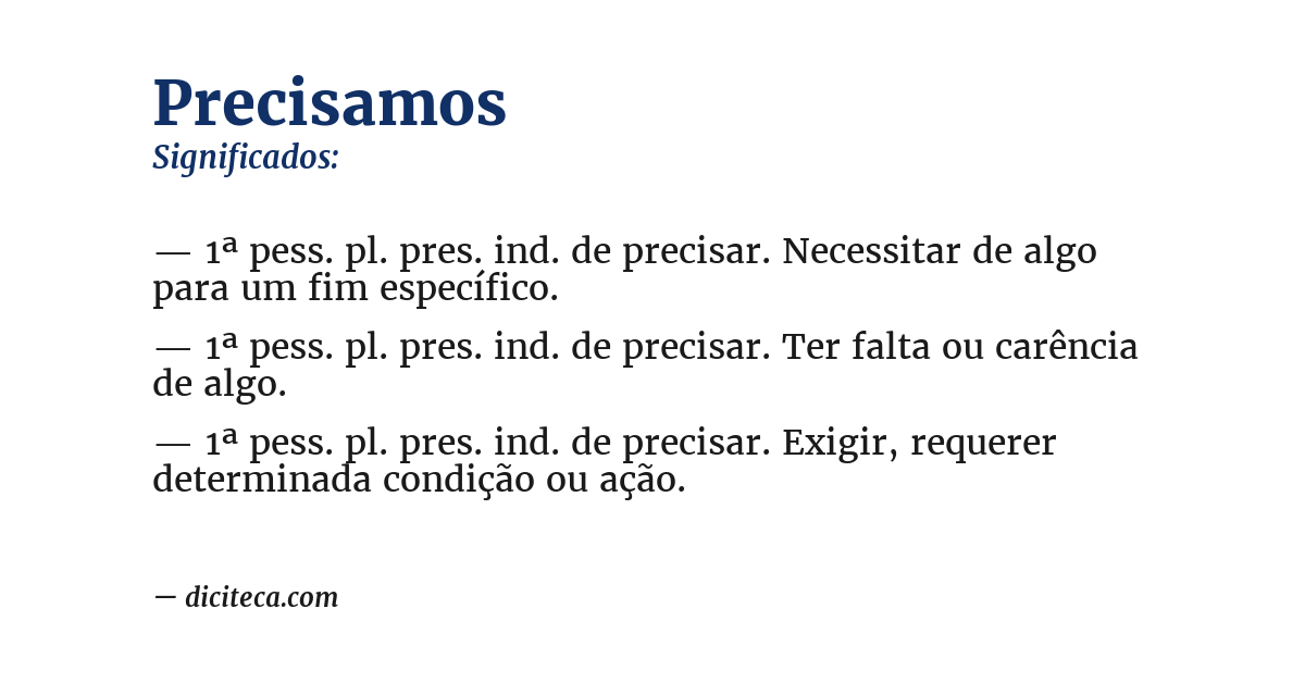 Significado de precisamos