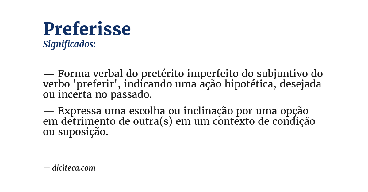Significado de preferisse
