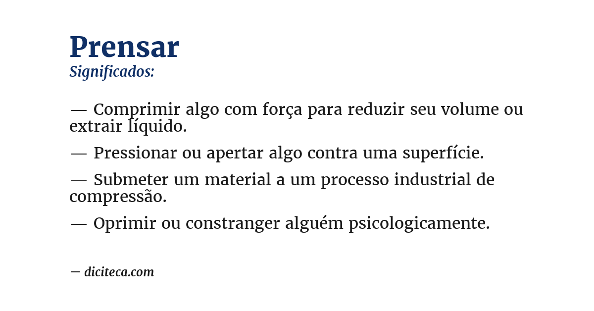Significado de prensar