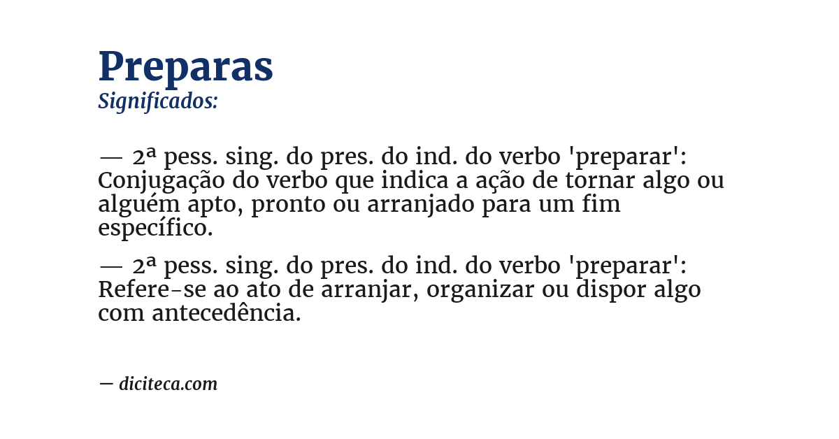Significado de preparas