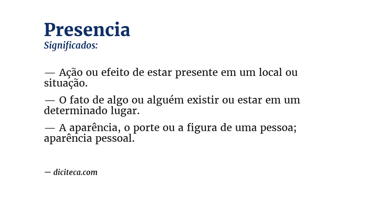 Significado de presencia