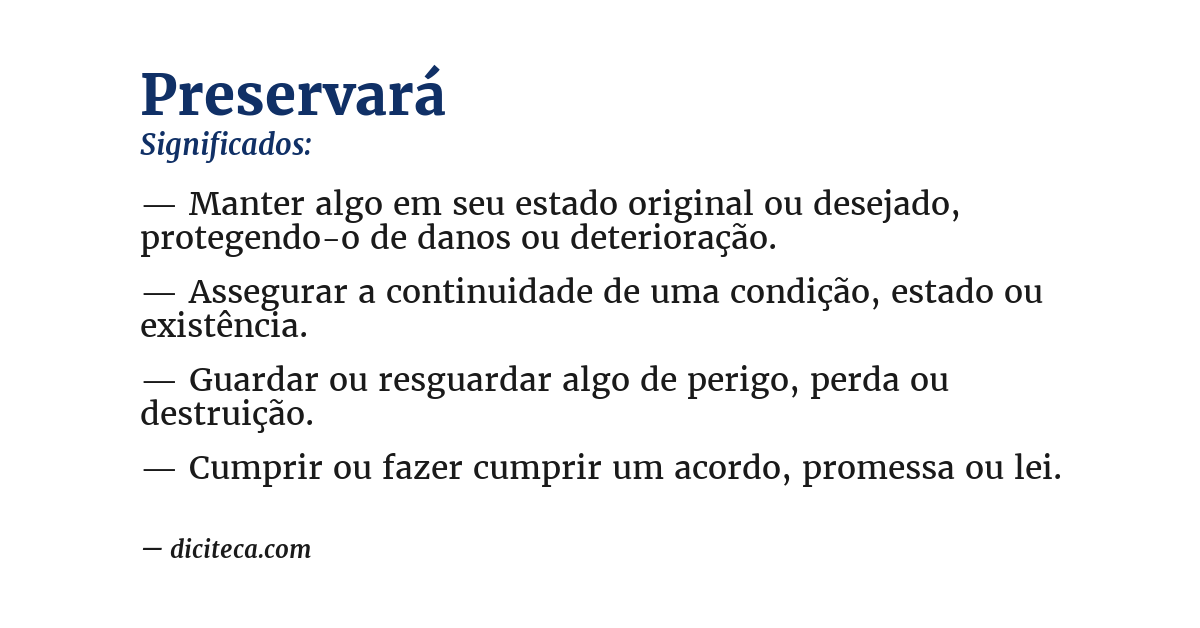 Significado de preservará