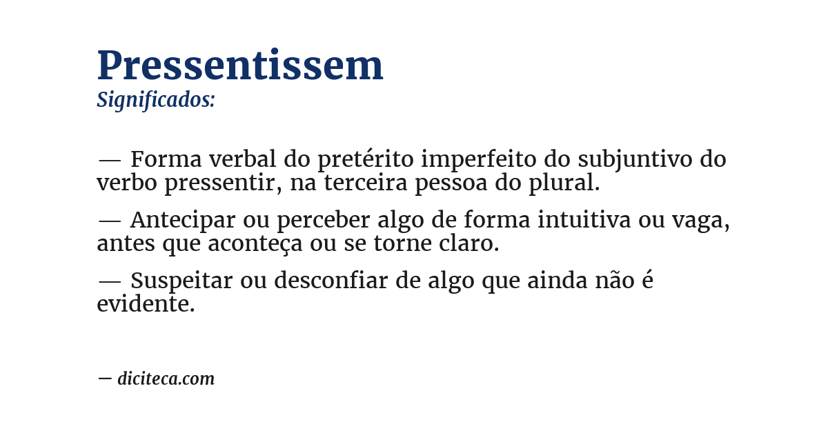Significado de pressentissem