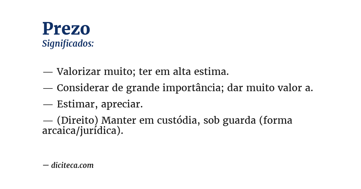 Significado de prezo