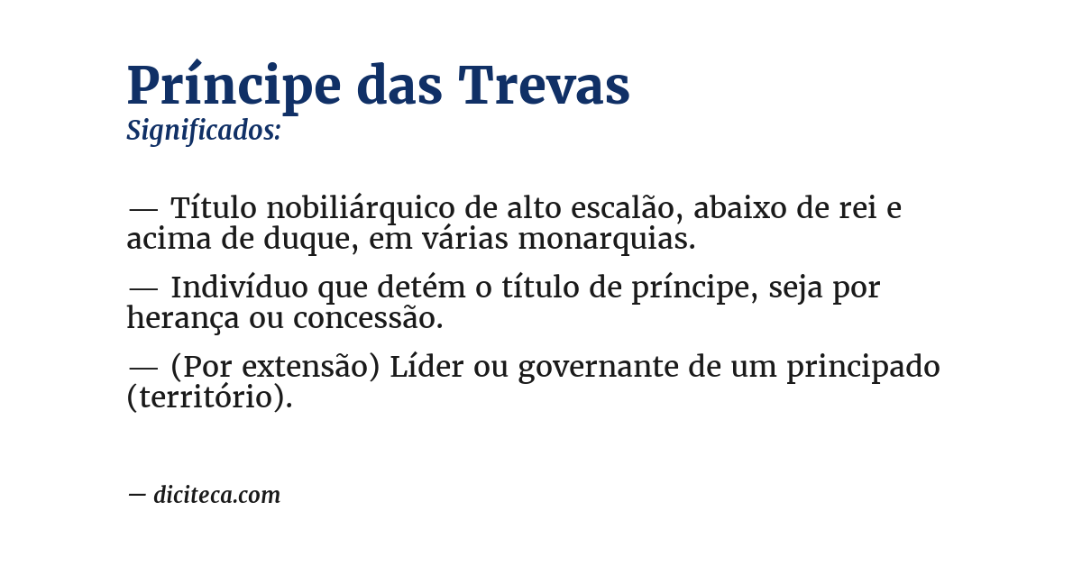 Significado de príncipe das trevas
