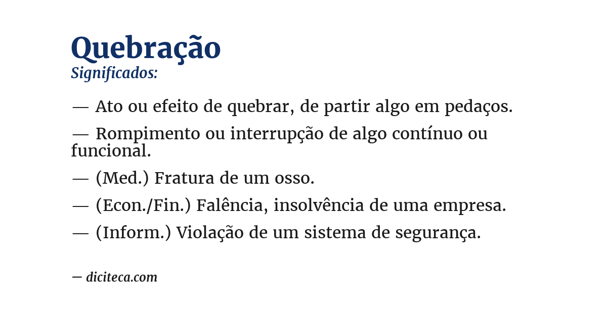 Significado de quebração