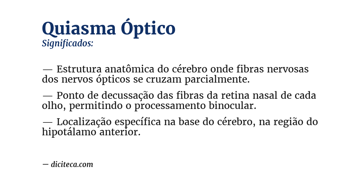 Significado de quiasma óptico