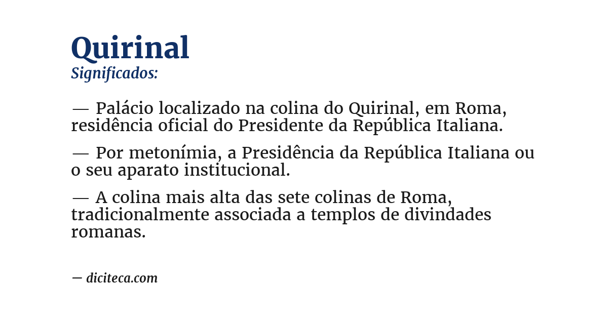 Significado de quirinal