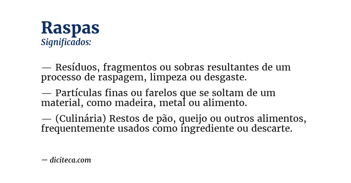 Significado de raspas
