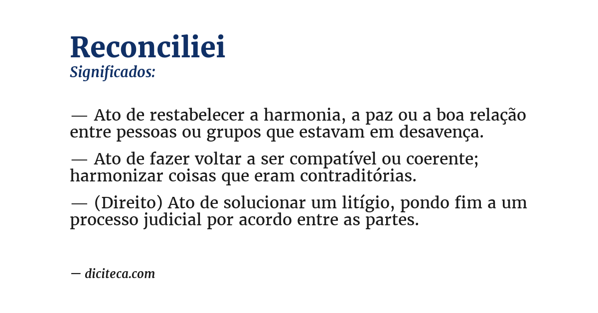 Significado de reconciliei