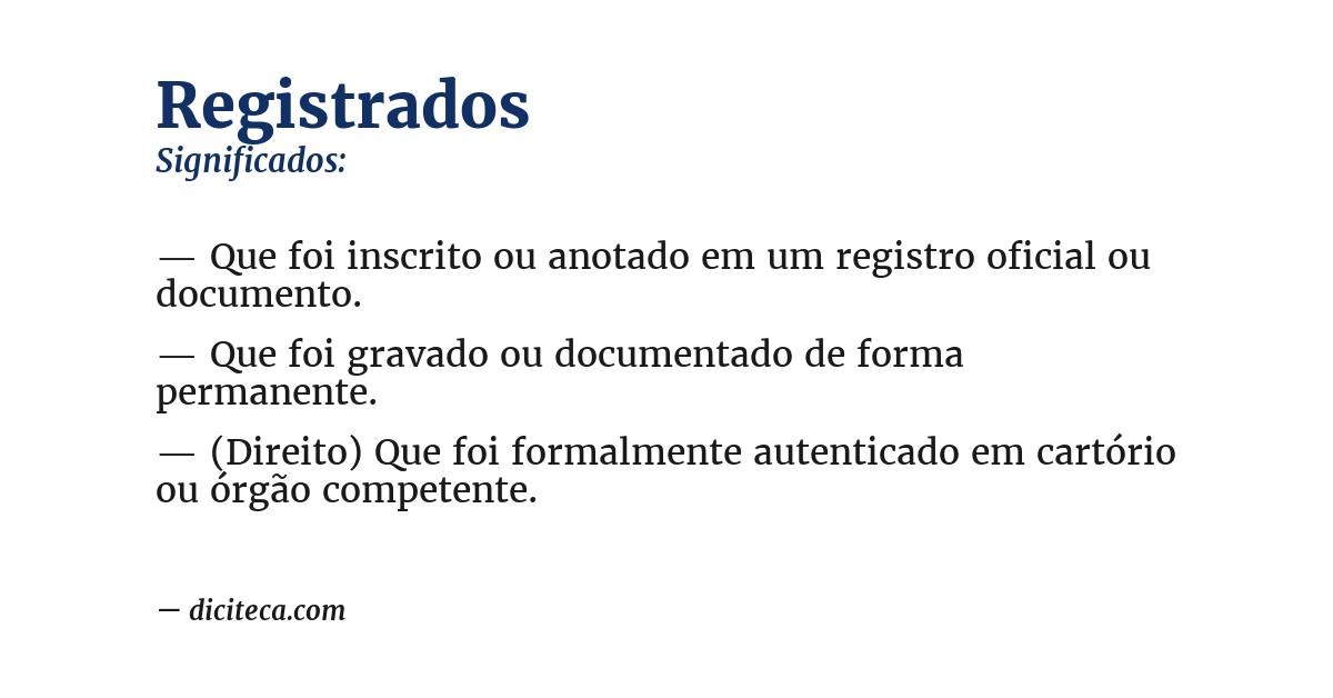 Significado de registrados