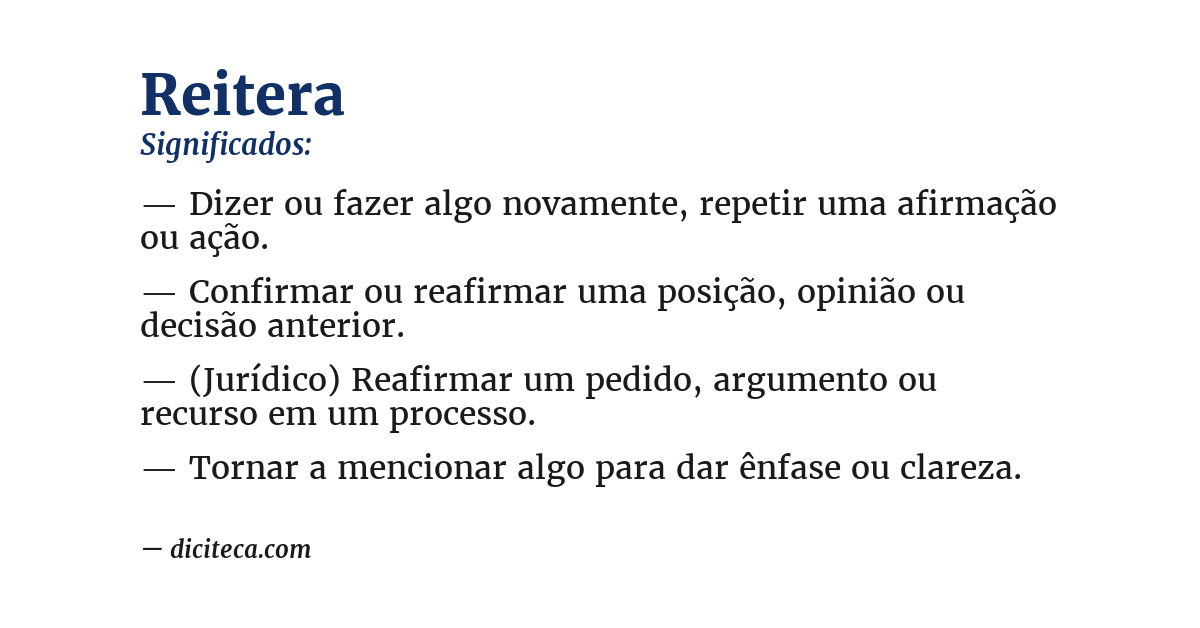 Significado de reitera