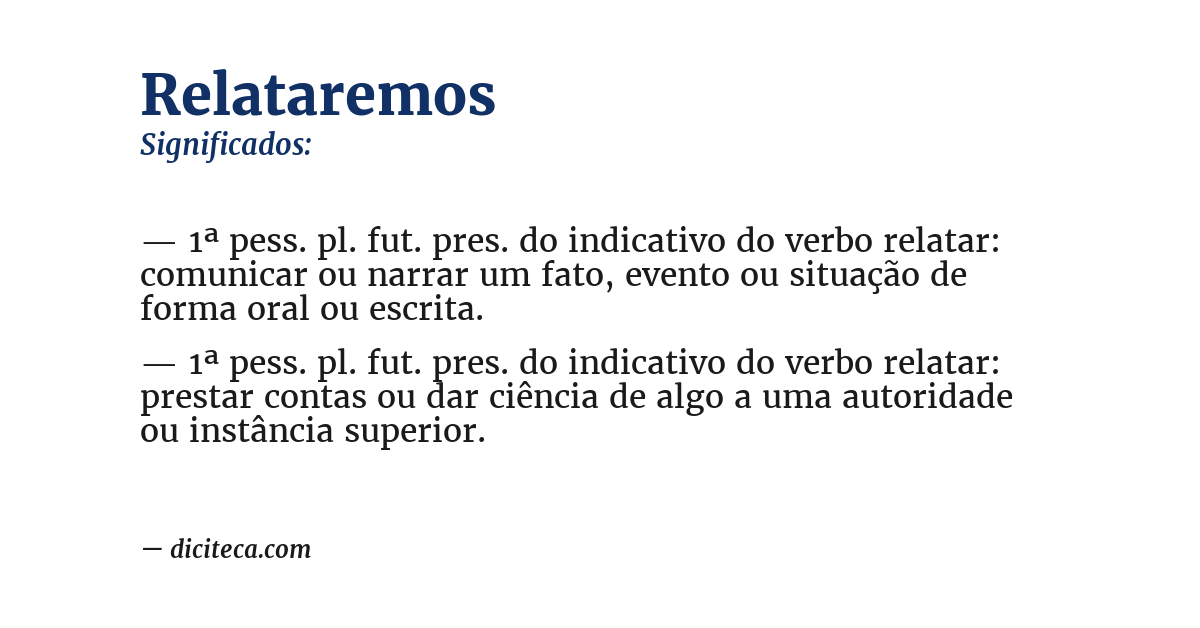 Significado de relataremos